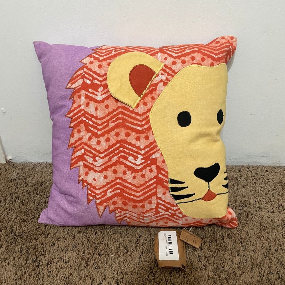 Amani Lion Face Pillow Kids Room Decor Animal Kingdom‎ Africa Safari Wildlife